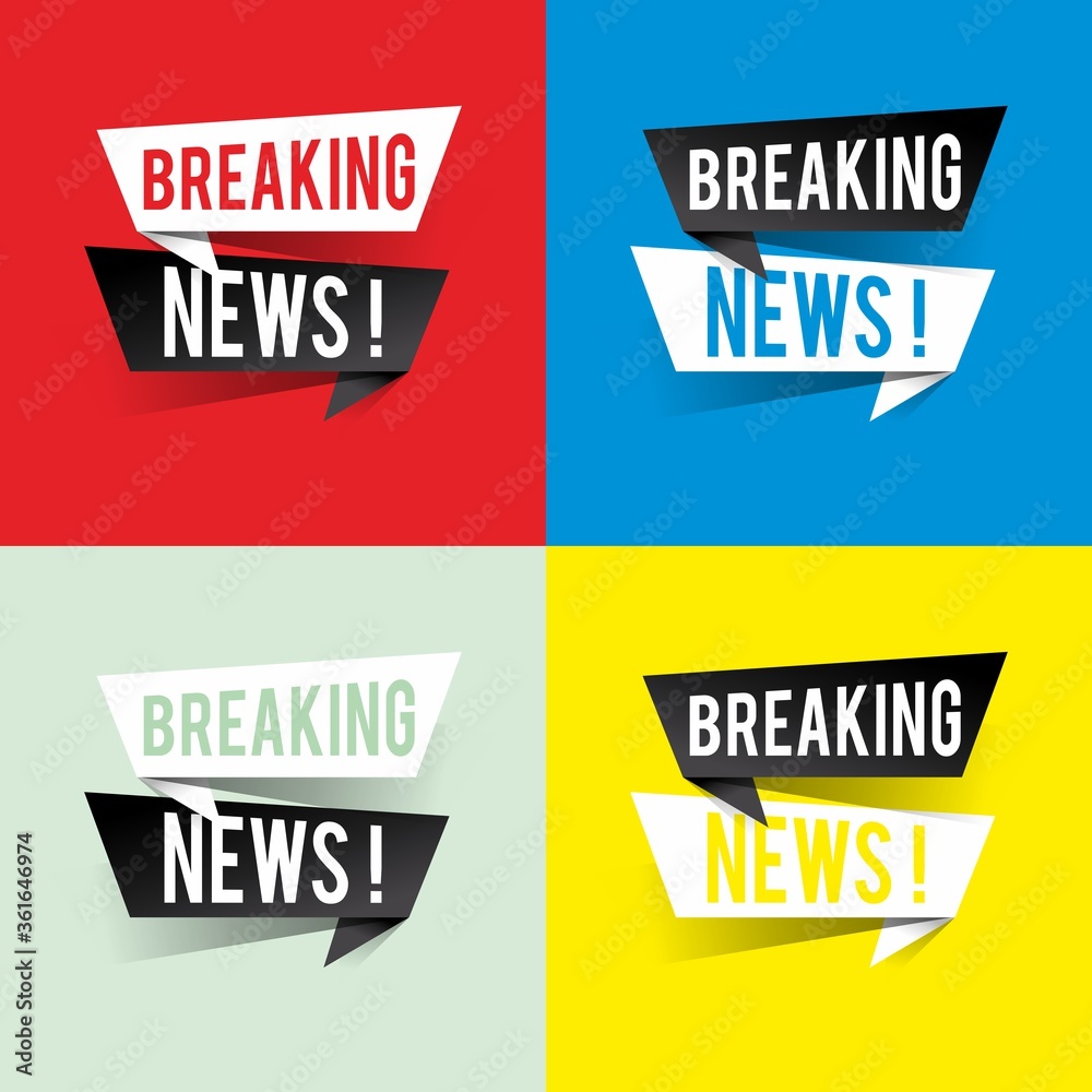 Modern design breaking news text on speech bubbles concept. Vector illustration Modern design breaking news text on speech bubbles concept. Vector illustration