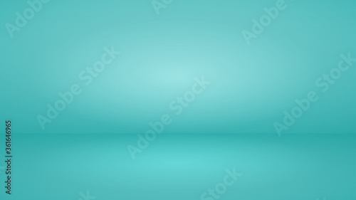 Empty studio background with soft lighting in light blue colors