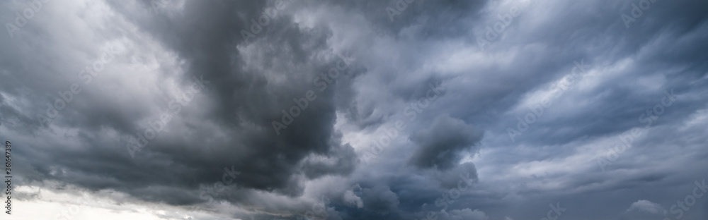 Dramatic cloudy sky with thunderstorm clouds