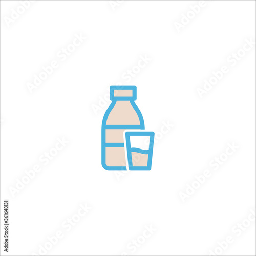 milk bottle icon flat vector logo design trendy