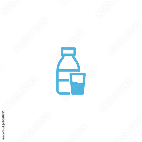 milk bottle icon flat vector logo design trendy