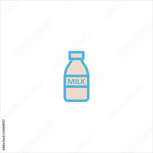 milk bottle icon flat vector logo design trendy