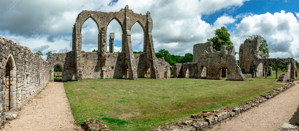 Ruins of Bayham Abbey, East Sussex, UK - church, chapter house and gatehouse