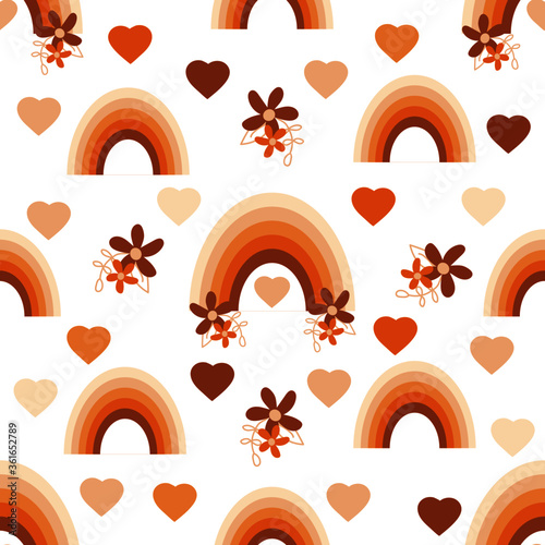Seamless pattern of a modern Rainbow.