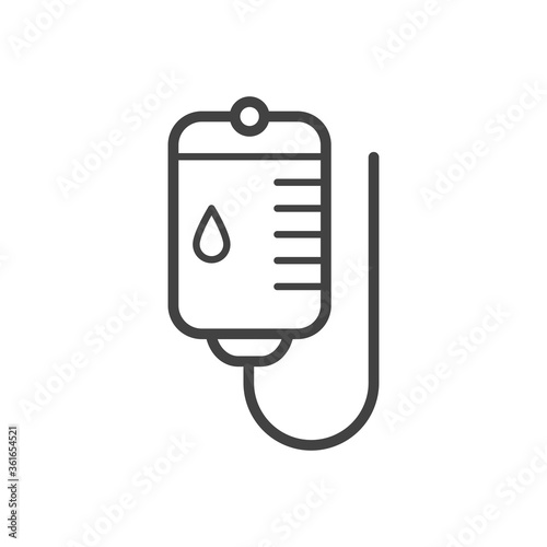Blood bag outline icon. Medicine and healthcare, medical support sign. Vector illustration.