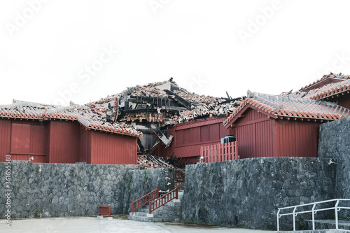 沖縄観光地「首里城公園・火災後の北殿」
