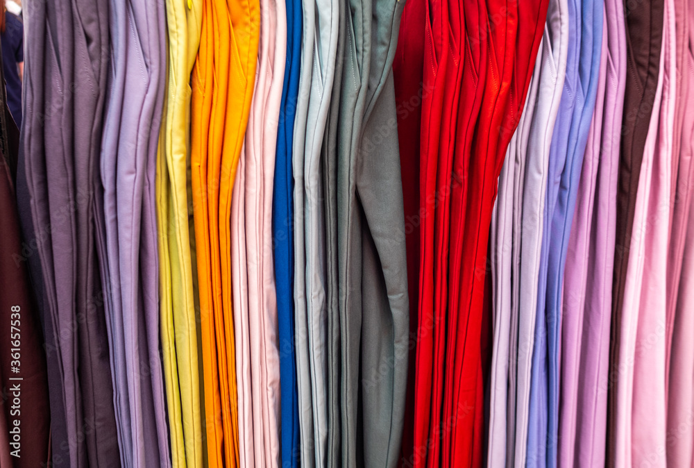 colorful fabric in the market
