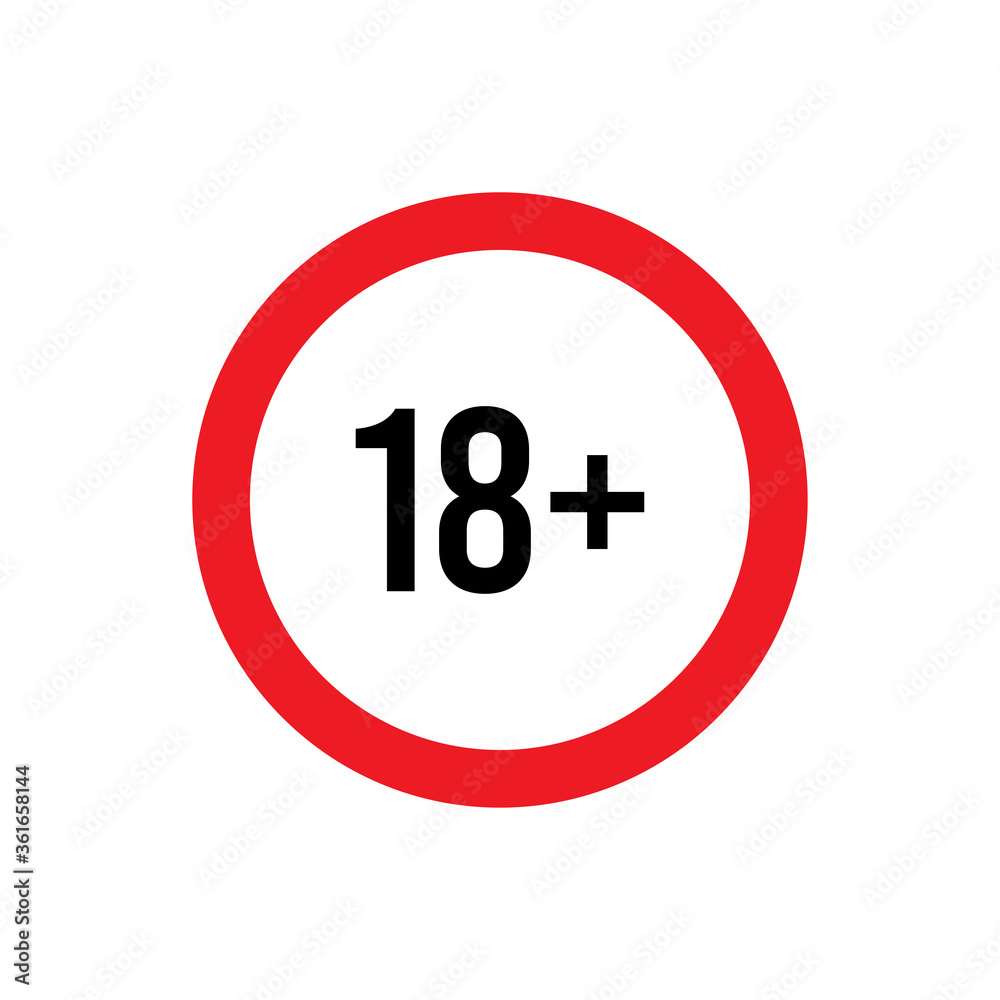 Under eighteen sign.Prohibition sign. Vector illustration Under eighteen sign.Prohibition sign. Vector illustration