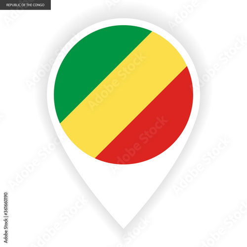 Free Download Republic of Congo marker icon with shadow on white background. Congo marker icon isolated on white background. - GFXLoad