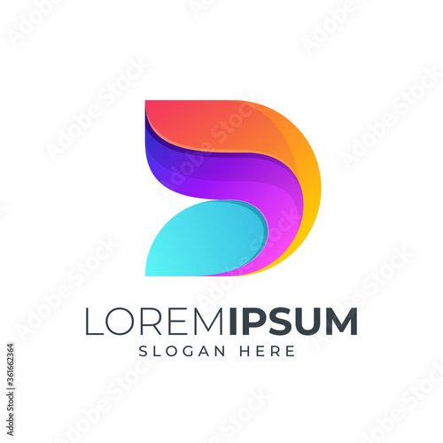 colorful letter D logo design