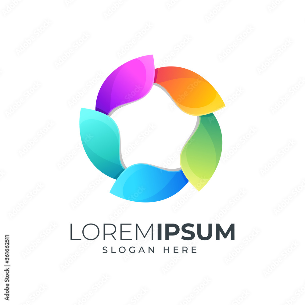 colorful abstract star logo design colorful abstract star logo design