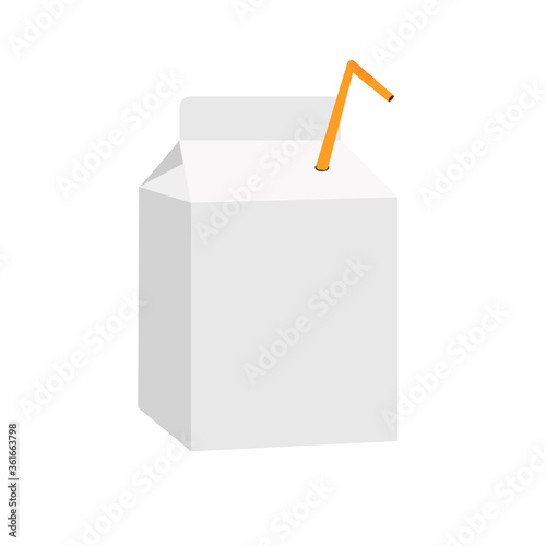 A bag of juice. packaging with milk. Vector illustration