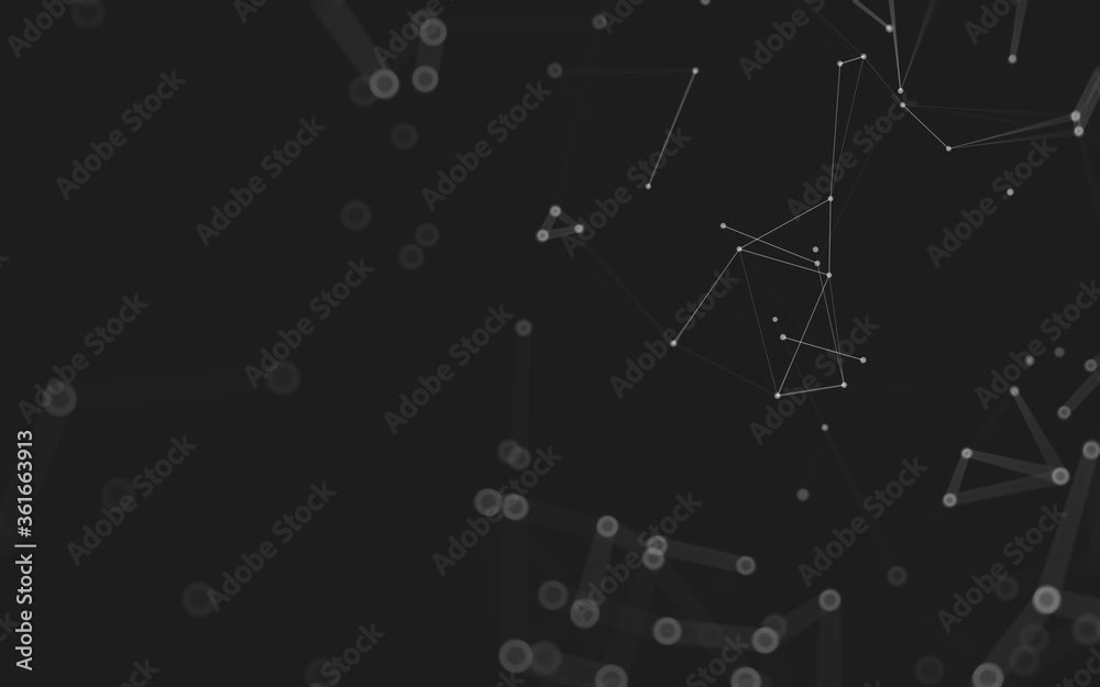Abstract background. Molecules technology with polygonal shapes, connecting dots and lines. Connection structure. Big data visualization. Abstract background. Molecules technology with polygonal shapes, connecting dots and lines. Connection structure. Big data visualization.