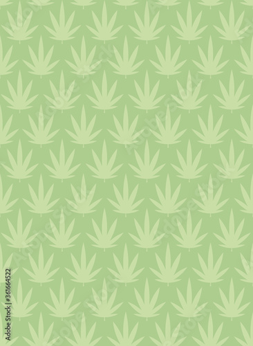 Cannabis leaves seamless pattern, marijuana weed green background