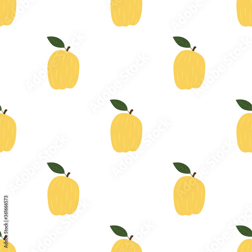 Yellow Apple. Seamless Vector Patterns