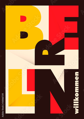 Berlin poster with typography. Vector illustration.