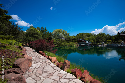 Magnifique paysage au jardin botanique de Montréal 