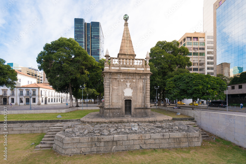 Ancient Fountain in Downtown of Rio de Janeiro City