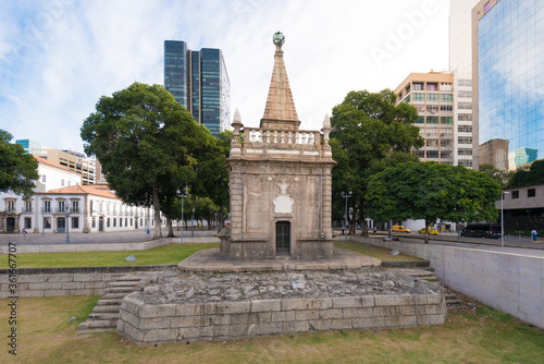 Ancient Fountain in Downtown of Rio de Janeiro City