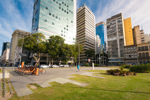 Small Square in Rio de Janeiro City Downtown With Buildings Around