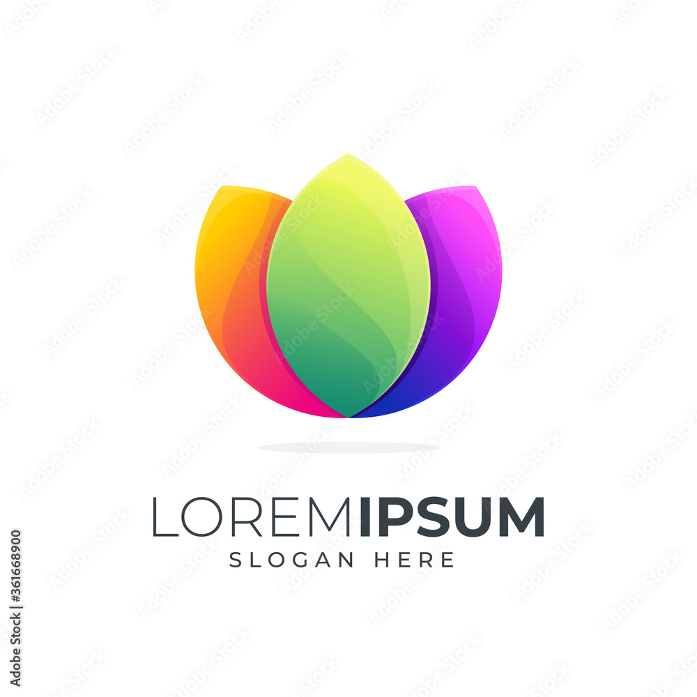 colorful lotus logo design