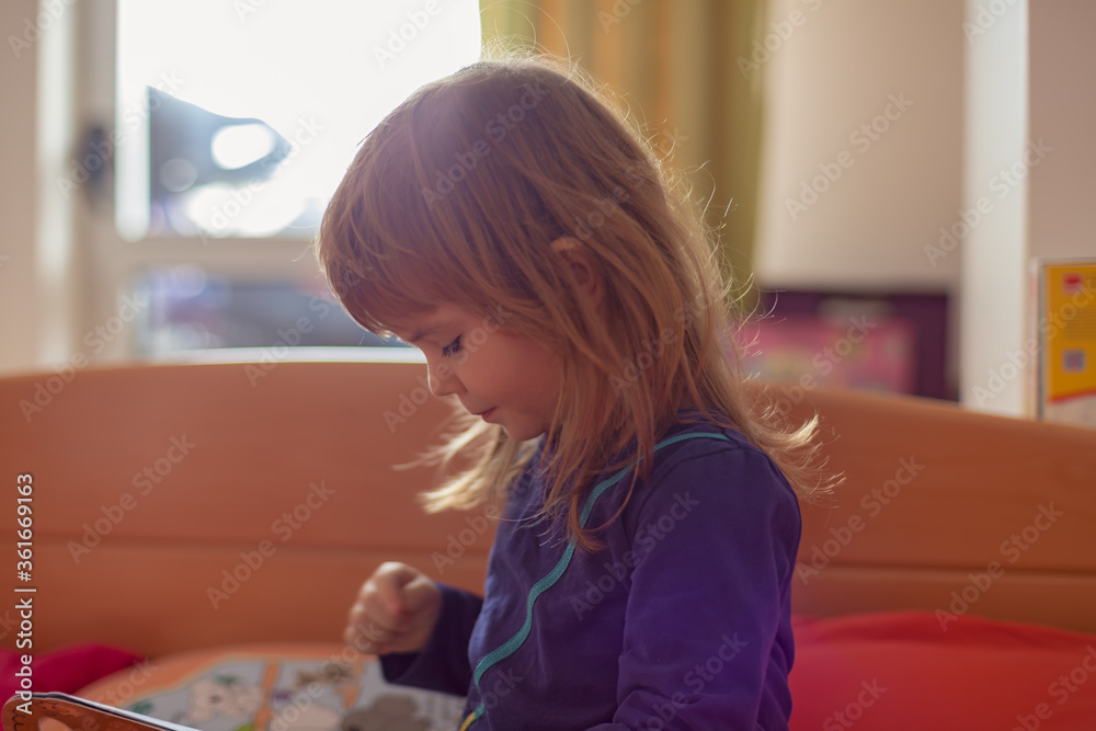 a cute girl playing at home a cute girl playing at home
