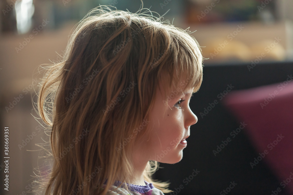 image of a child from profile