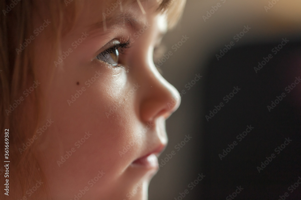 Fototapeta premium image of a child from profile
