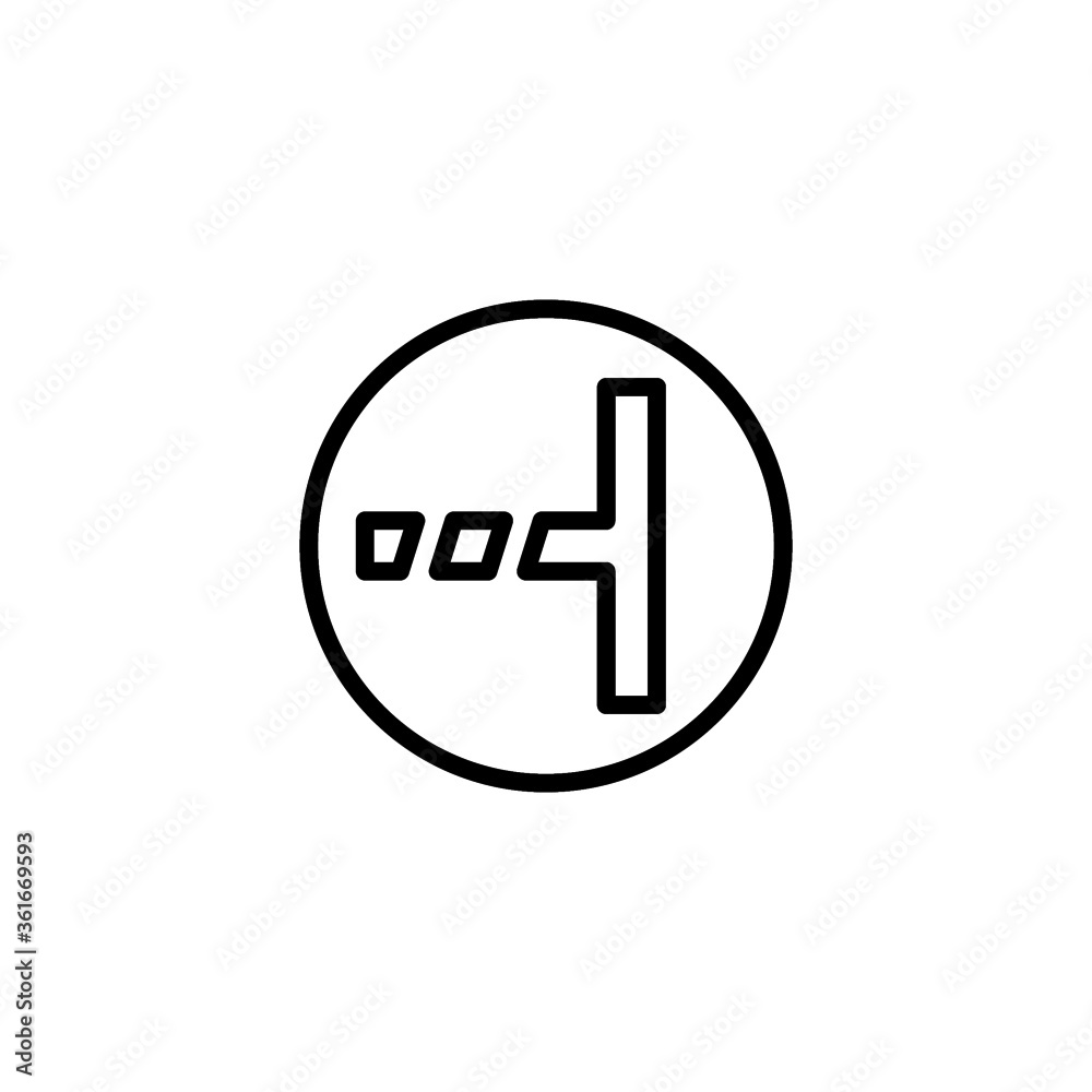 Road left side vector icon in black line style icon, style isolated on white background Road left side vector icon in black line style icon, style isolated on white background