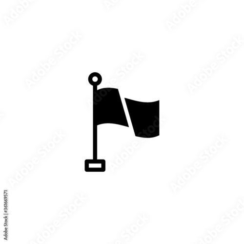 Plain flag vector icon in black flat glyph, filled style isolated on white background