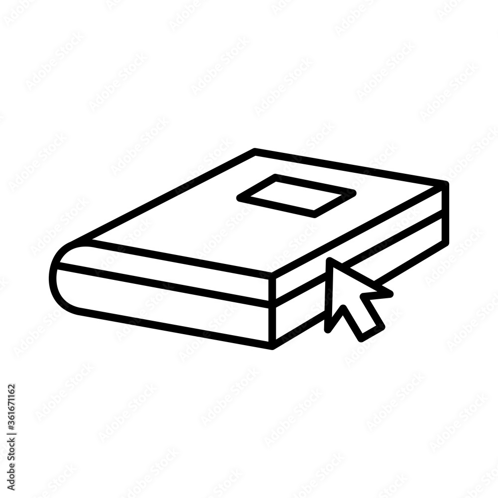 electronic book with arrow cursor education online line style icon electronic book with arrow cursor education online line style icon