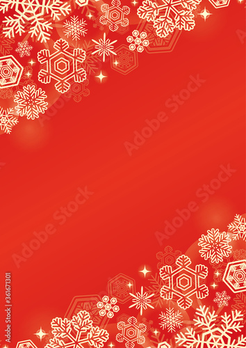 【冬・クリスマス素材】雪の結晶の背景イラスト