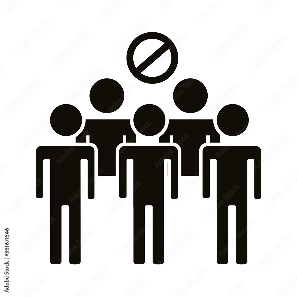 avoid crowds alert signal silhouette style icon avoid crowds alert signal silhouette style icon