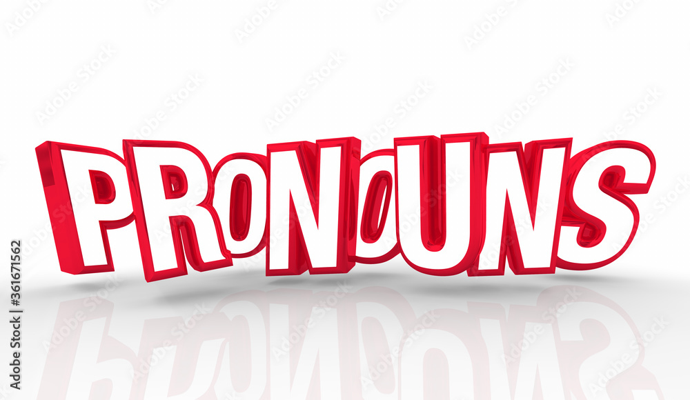 Prounouns Word Gender Non-Binary Identity 3d Illustration Prounouns Word Gender Non-Binary Identity 3d Illustration