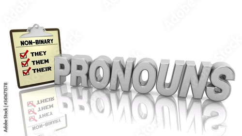 Pronouns Gender Non-Binary They Their Them Checklist 3d Animation