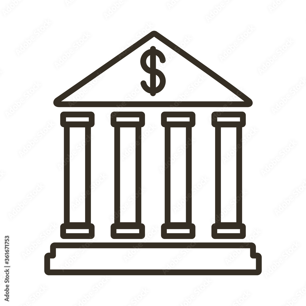bank building line style icon bank building line style icon