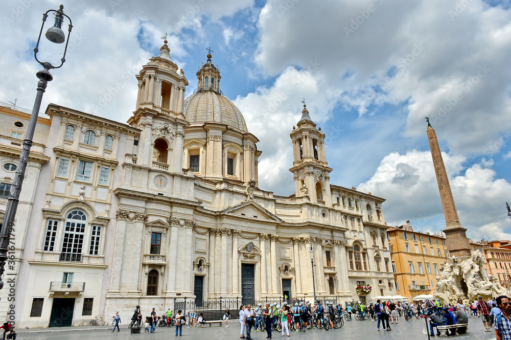 Rome, Navona Square, May 18th 2016 - Sant' Agnese in Agone church
