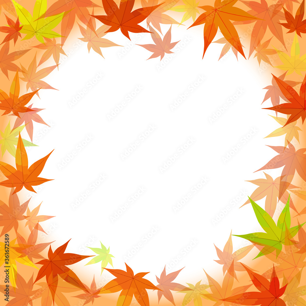 Autumn background illustration (vector, autumn leaves, frame)
