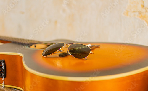 Eyes on guitar