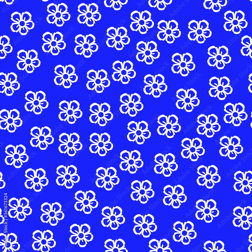 Simple random flower seamless repeat pattern background Simple random flower seamless repeat pattern background