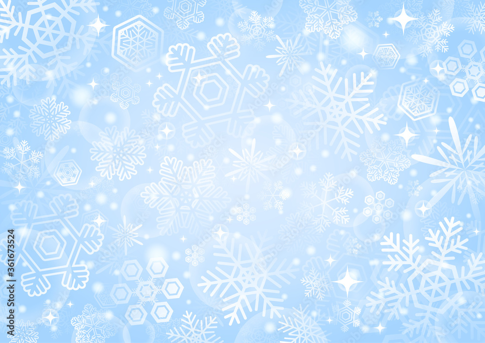 【冬・クリスマス素材】雪の結晶の背景イラスト 【冬・クリスマス素材】雪の結晶の背景イラスト