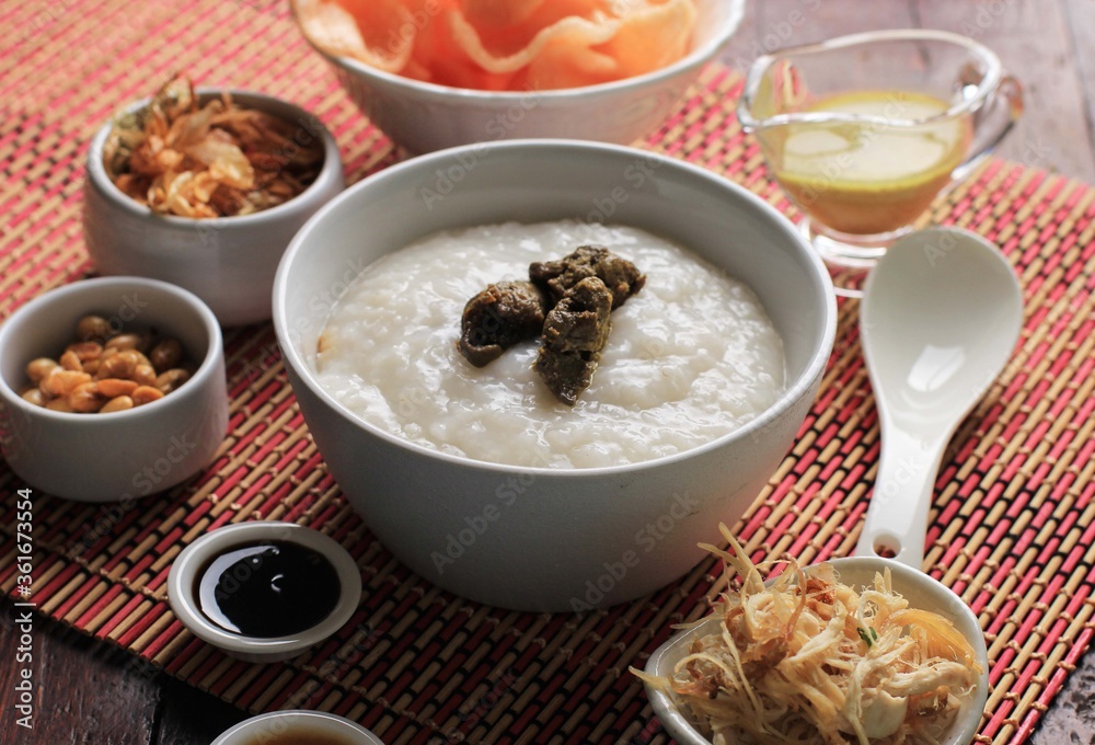 Bubur Ayam or Indonesian Rice Chicken Porridge Bubur Ayam or Indonesian Rice Chicken Porridge