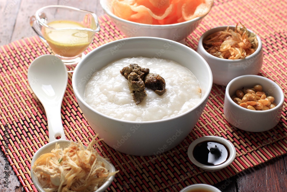Bubur Ayam or Indonesian Rice Chicken Porridge Bubur Ayam or Indonesian Rice Chicken Porridge