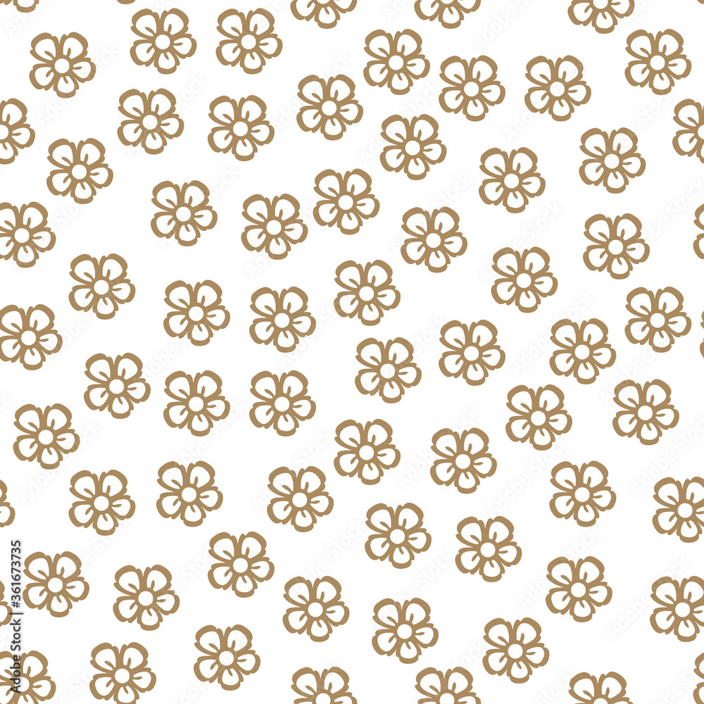 Simple random flower seamless repeat pattern background