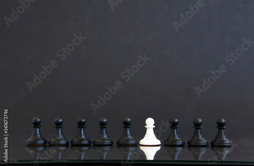 black and white pawns