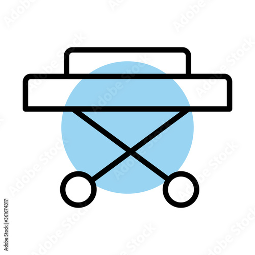 stretcher medical equipment line style icon