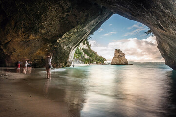 Poster Cathedral Cove Strand Cathedral Cove schiereiland Coromandel  © MikeHubert
