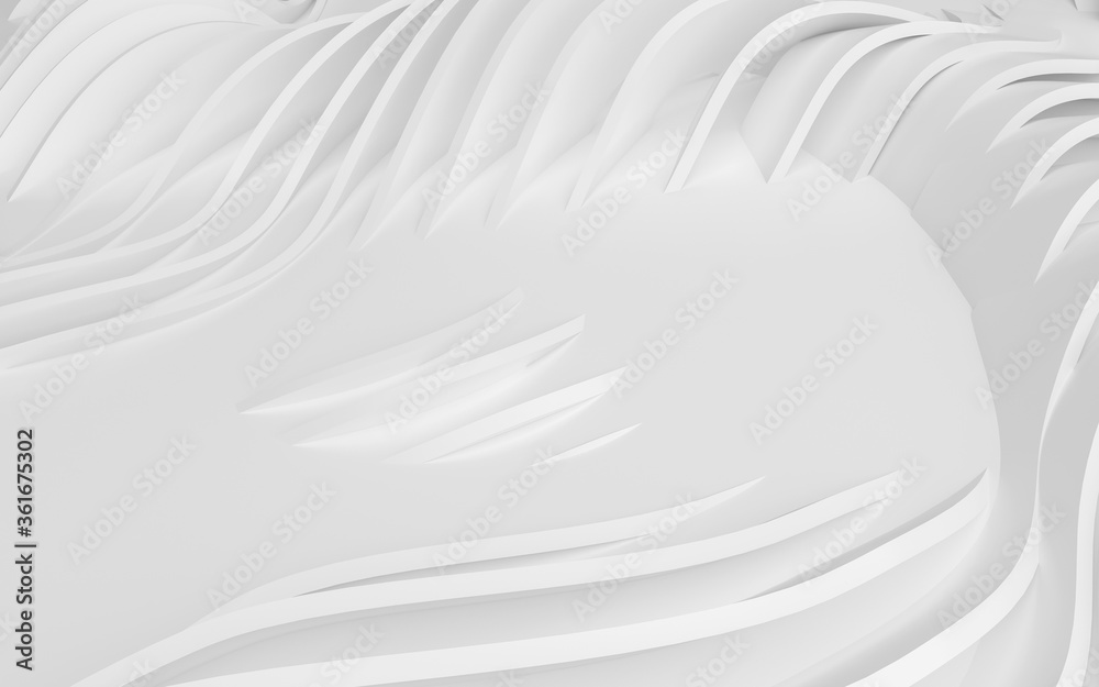 Obraz premium Abstract Curved Shapes. White Circular Background.