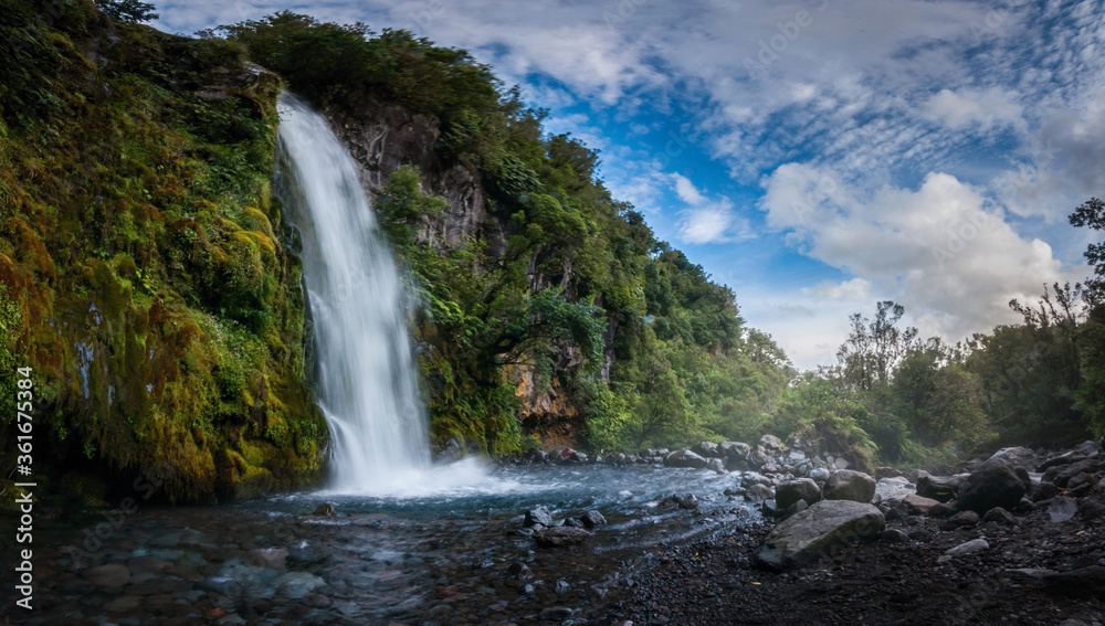Waterfall in Taranaki National park, New Zealand