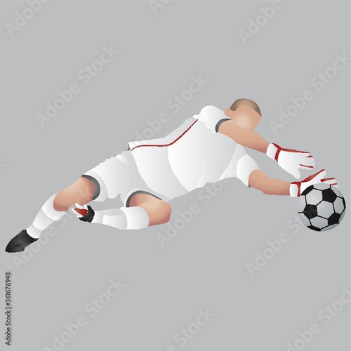 Soccer goalkeeper in action